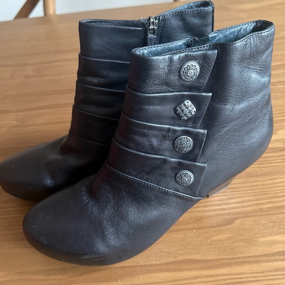 Dansko Baker Black Leather Ankle Boots Size 39 - Picture 1 of 6